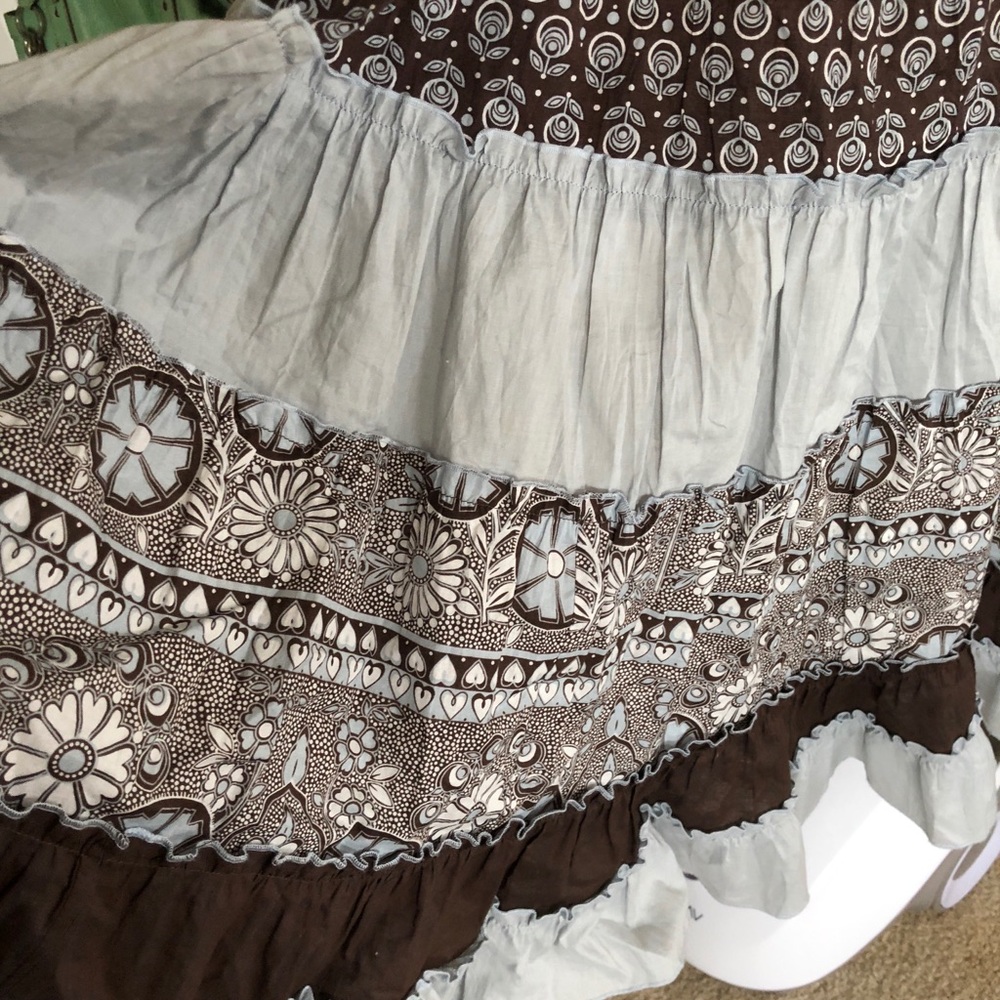 Ruffle dress with silk slip underneath